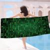 Binary Code The Matrix Program Chart Game Film Beach Towel Bath Towels For Microfiber Quick Dry Custom Sand Free Beach Yoga Spa