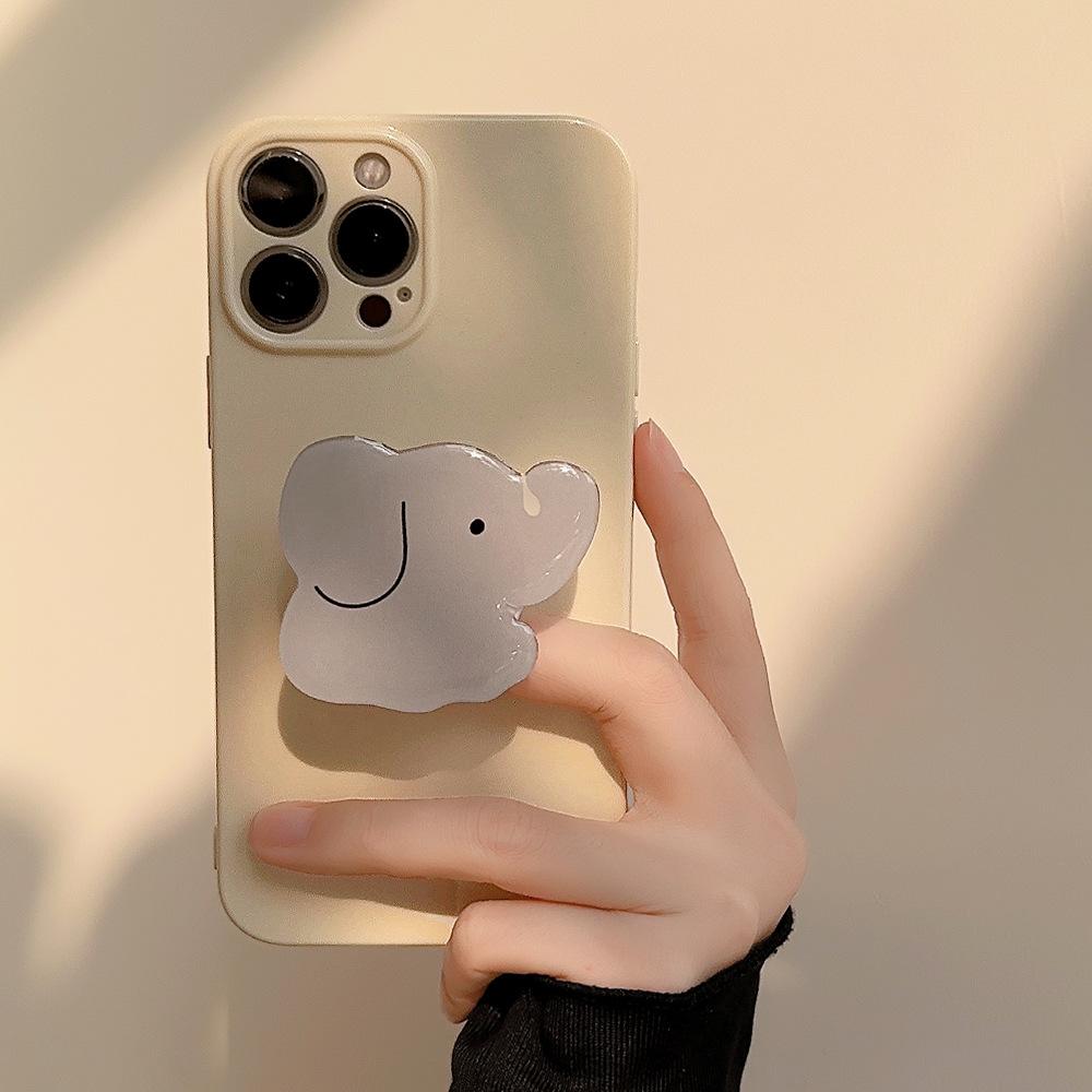 Cute Elephant Stand Phone Case Suitable for iPhone 13, iPhone 15, iPhone 16 Pro Max