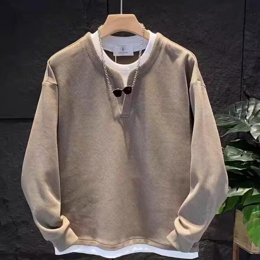 48-Stunden-Versand überspringen: Trendiges Herren-Herbst-Sweatshirt - Einfach, Locker, Vielseitig, Modisch, Langarm, Rundhals.