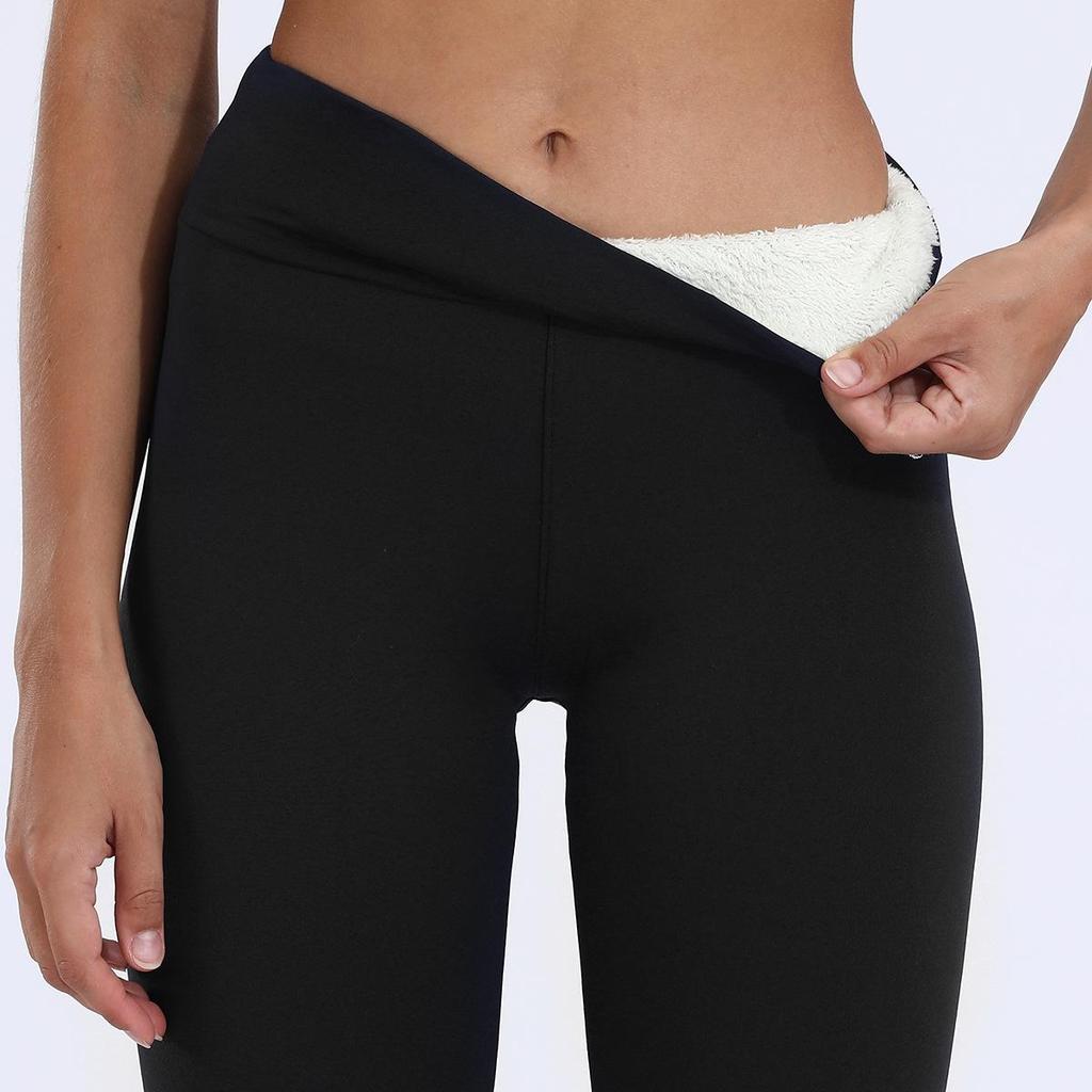 Women's High Waisted Fleece-Lined Lambswool Leggings
