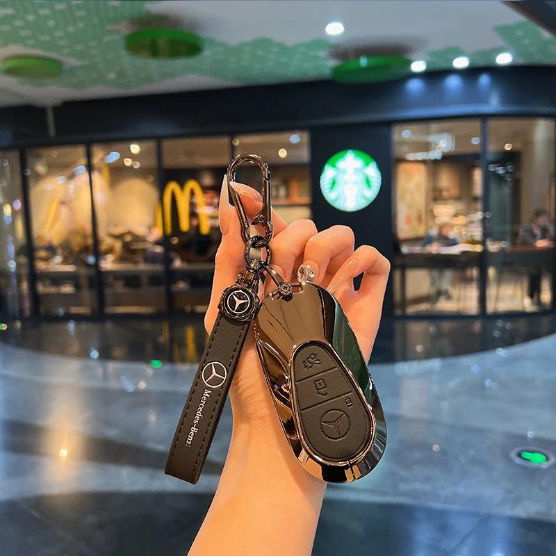 RPO5 Car Zinc Alloy Key Case Bag Metal Key Shell For Mercedes-Benz AMG C-Class S-Class GLC EQE EQS W223 X254 V297 V295 W206 S206 X206