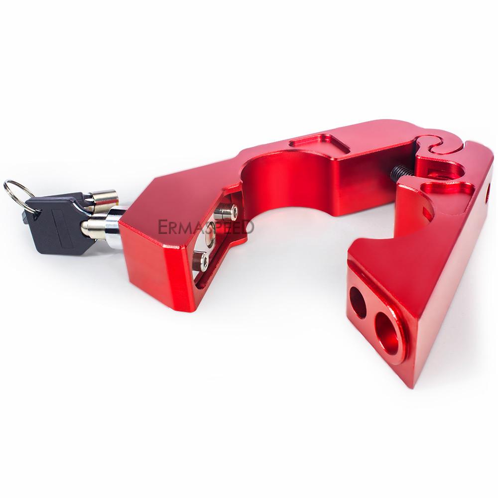 Trava de guidão de motocicleta CNC Trava de motor antirroubo Travas de segurança para motocicleta Scooter Bicicleta de terra Motocross Rua