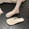 Baotou Cool Slippers Women's Summer Outer Wear Mesh Surface 2025 Lace Embroidery Soft Bottom Non-slip Mesh Surface Half Slippers Small Fragrant Wind