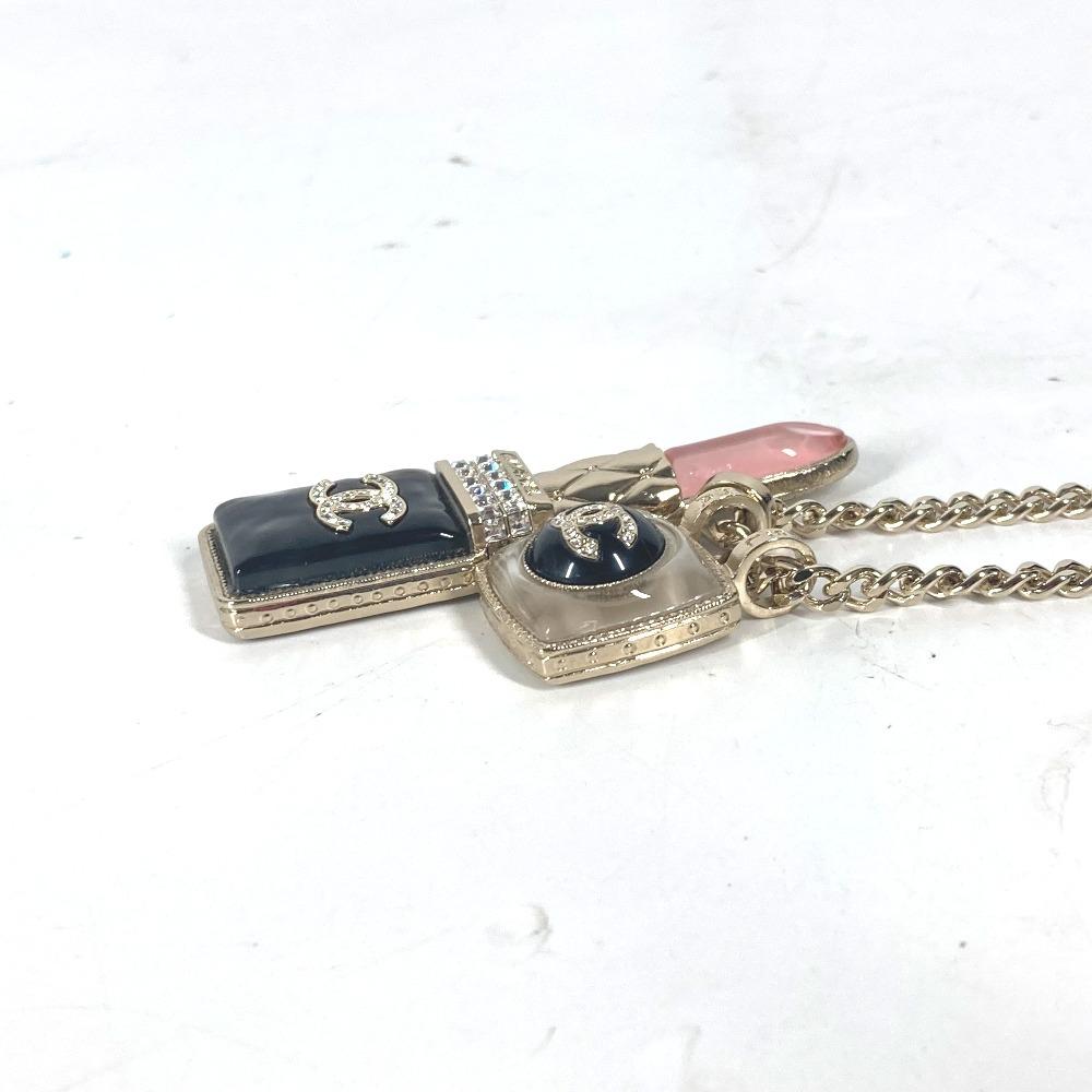 CHANEL 22C CC CC Mark Rhinestone Lipstick Long Necklace Chain Necklace Unused