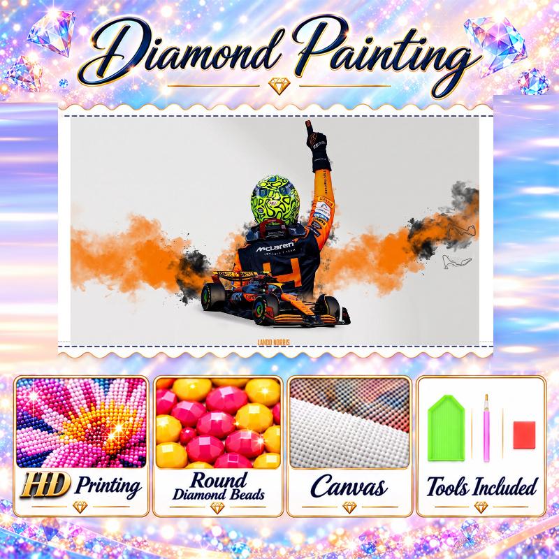 Lando Norris 5D Diamond Painting Kit DIY Full Drill Diamond Art Home Wall Decor