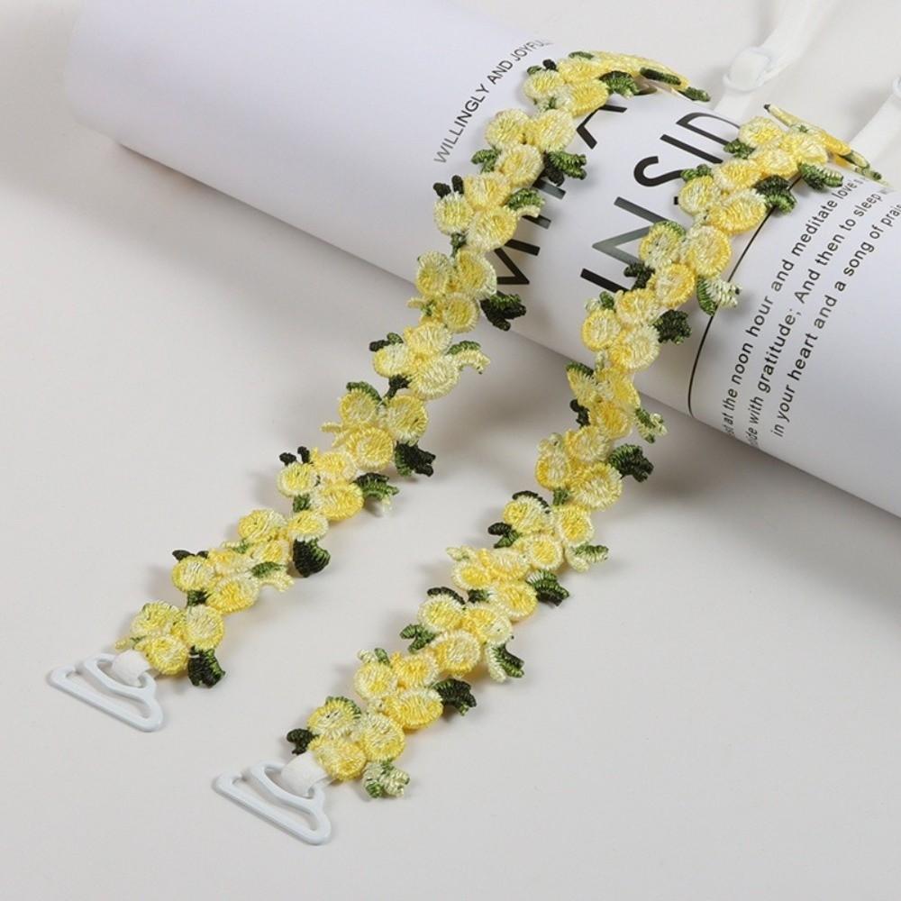 Anti-slip Floral Bra Straps Elastic Floral Shoulder Belts Soft Shoulder Straps  Wedding Party Dress