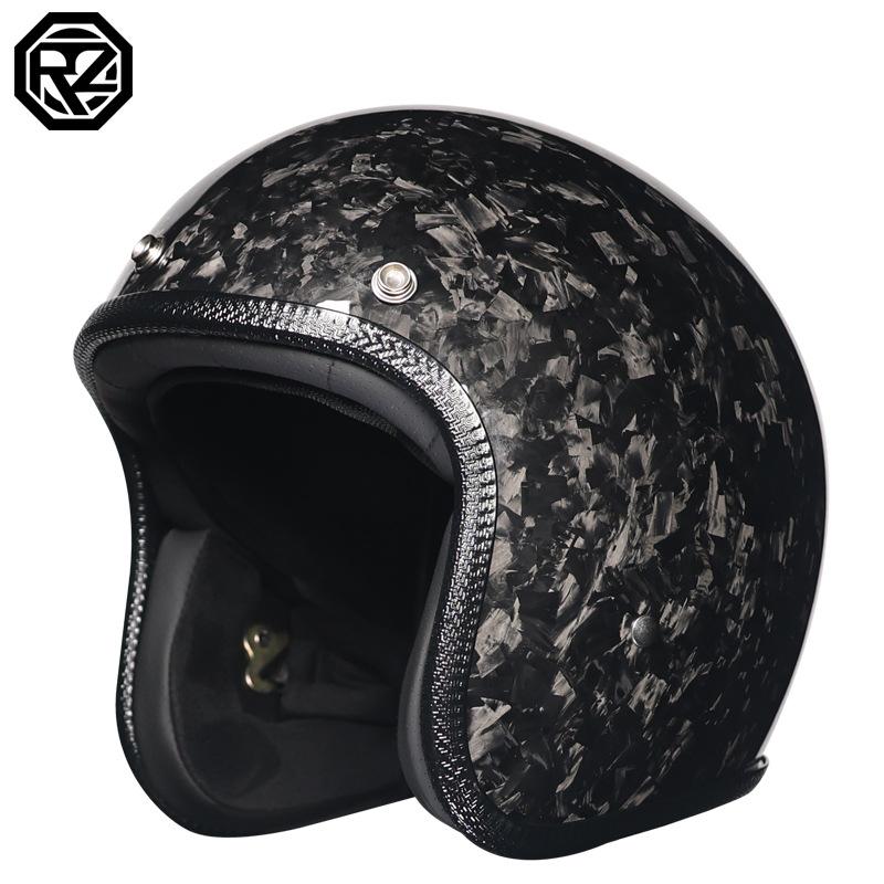 Carbon Fiber Retro Half Helmet for Men and Women - Electric Scooter & Outdoor Riding