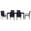 Garden Dining Set 7 pcs Black Powder Coated Steel