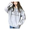 [Dep Club] Trendy Loose Hoodie, Women's, Fleece-lined Sweatshirt, Oversized, Loose, Body Covering, English Letters, Embroidery, Hooded, Lightweight,