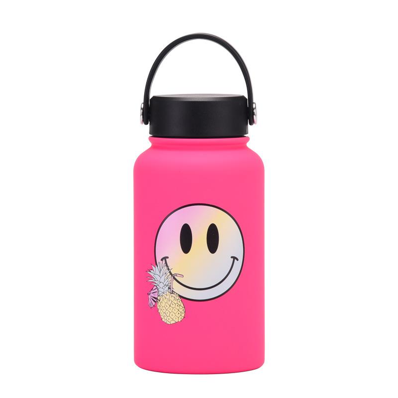 650Ml Thermos Cup Wide Mouth Portable Vacuum Children'S Student Sports Kettle Outdoor Printing Water Cup