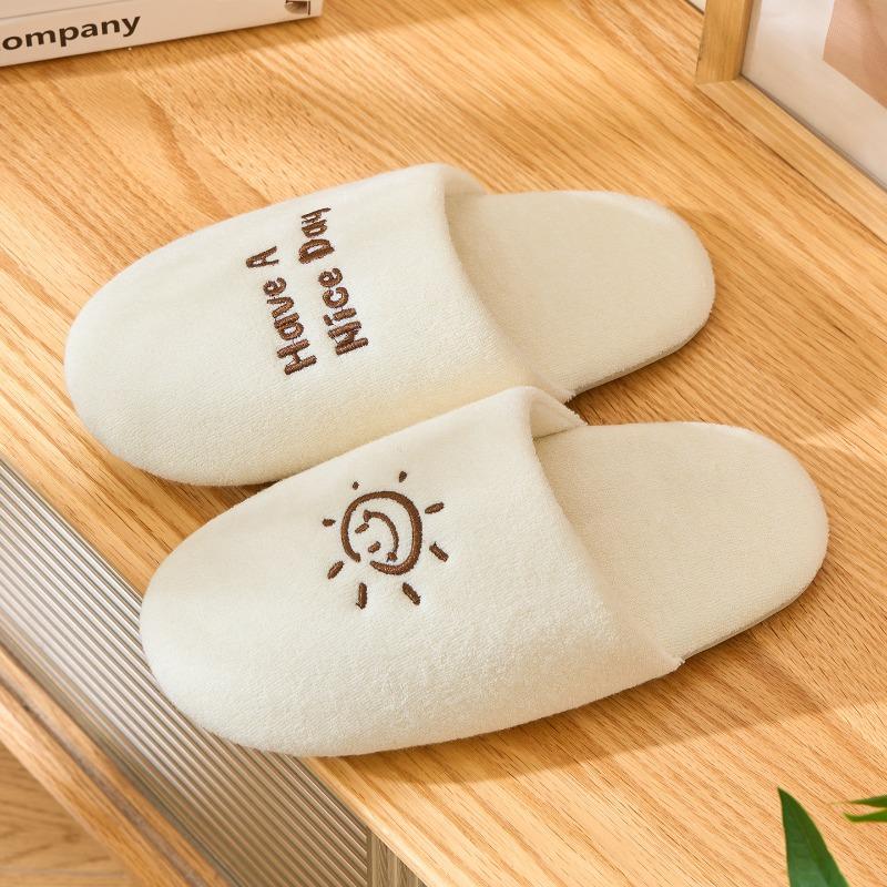 

Home silent slippers women s autumn and winter indoor non-slip silent floor couple simple warm cotton slippers men 36-38 (S) [Suitable for 35-37]