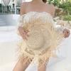 Summer Straw Hat Hollowed Out Women's New Beach Hat Photo Sun Hat Women's Large Eave Casual Solid Color Fringed Lafite Straw Hat