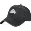 Motorcycle Rider Baseball Cap Washed Cotton Distressed Dad Hat for Unisex Women