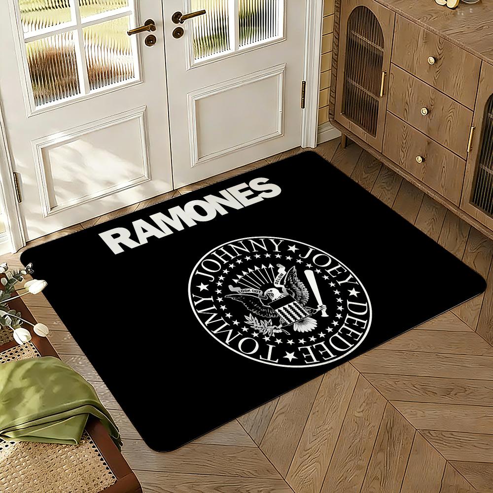 Band R-Ramones Floor Mat Soft Thickened Absorbent Non-Slip Bedroom Living Room Door Mat Home Decor Flannel Rugs