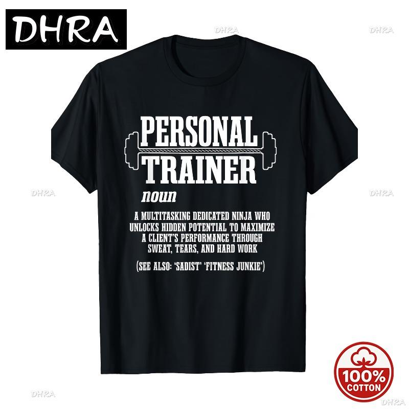 Personal Trainer Unisex Sports Fitness Tshirt Cotton Tee Casual Oversize Summer Spring Loose Top Streetwear Fitness Lovers Gifts