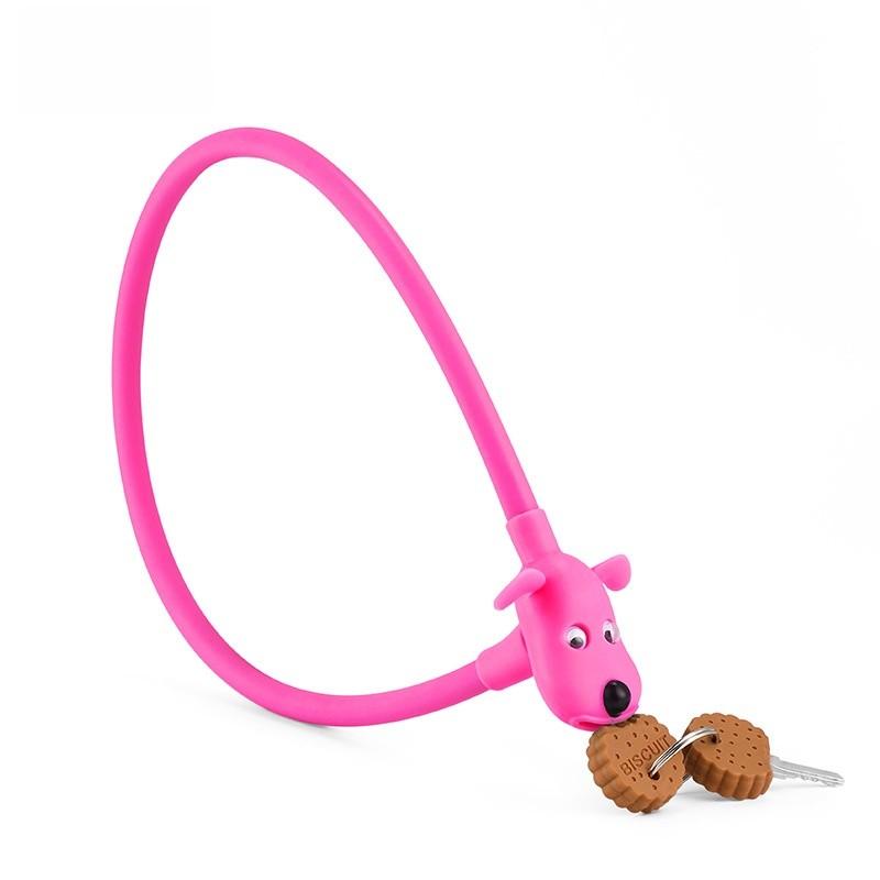 

Bicycle Lock For Kids With Silicone Dog Design Portable Key Lock For Cycling Safety