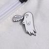 White Ghost Personalized Brooch In Alloy With Fun Cartoon Design For Enthusiasts Halloween