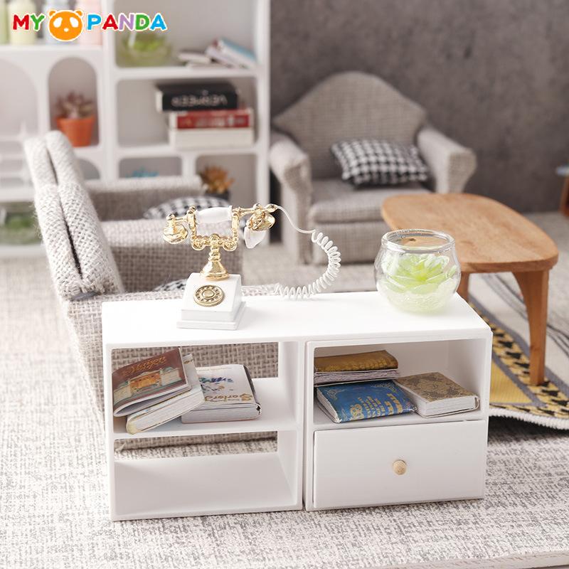 1Pcs 1/12 Dollhouse Storage Cabinet TV Combination Cabinet Designed For Micro Landscape Decoration Miniature Food Toy Model DIY Attachment