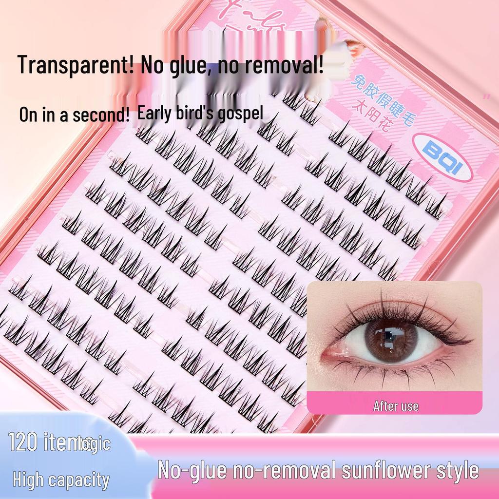 Sunflower False Eyelashes: Glue-Free, Large Capacity, 10 Rows, Beginner-Friendly