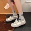 2025 new soft leather soft surface retro mandarin duck German training shoes women's Maillard brown flat bottom casual sports Forrest Gump shoes