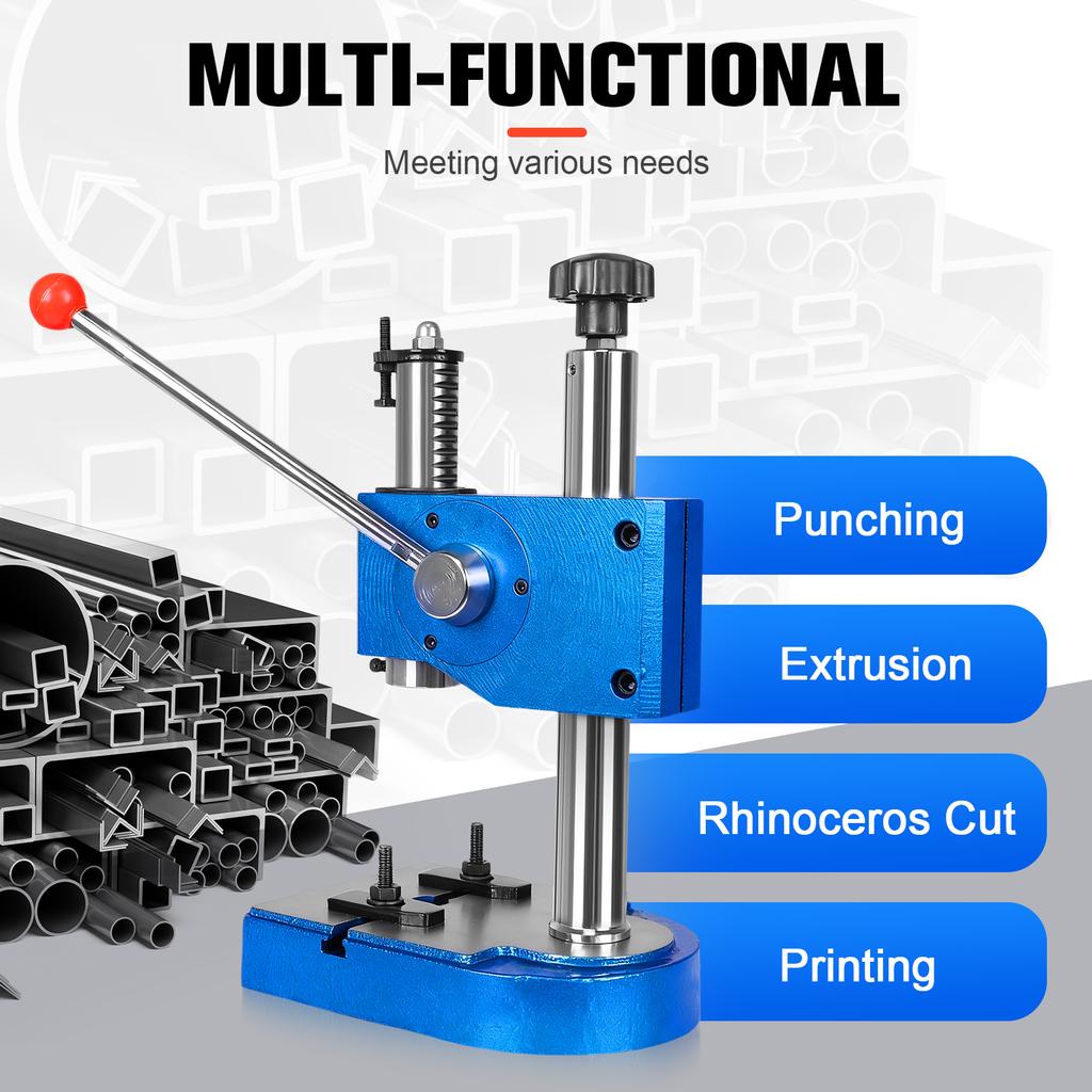 Benchtop Hand Hole Puncher Machine Spring-Loaded Desktop Punch Press Hand Press for Punching Bending Stretching Forming
