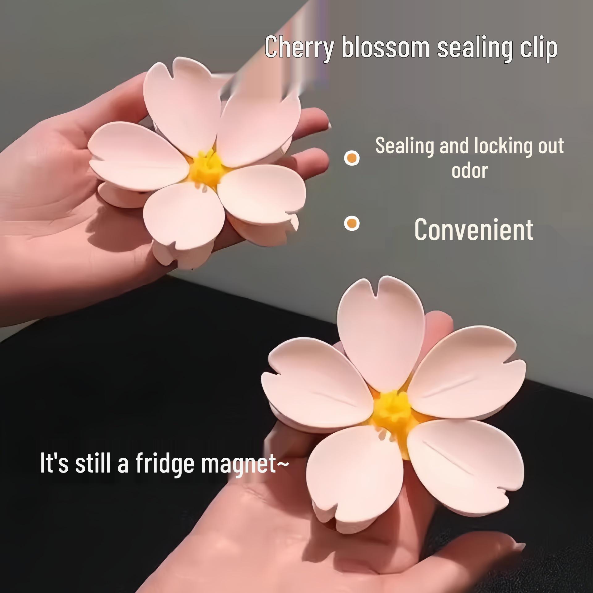 

Cherry Blossom Magnetic Sealing Clip: Moisture-Proof, Creative Fridge Magnet Cherry Blossom Sealing Clip [1 pc]
