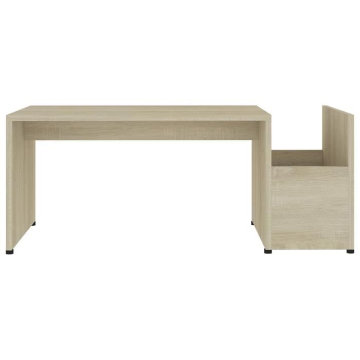 Table basse - vidaXL - Chêne sonoma - 90x45x35 cm - Aggloméré - Design contemporain