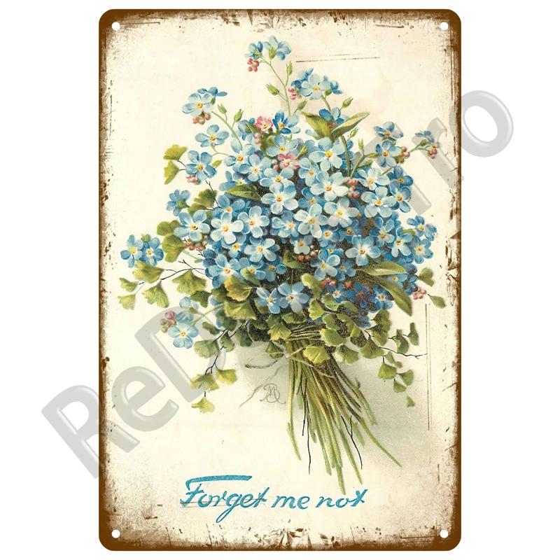 Metal Sign Wall Decor For Cafe Home Garden Farm Beach Hut Outdoor Vintage Tin Sign Flowers Birds Car Metal Plaque Welcome Poster