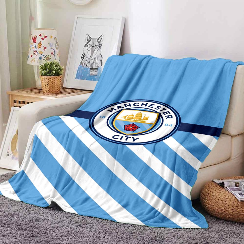 Manchester Crest Blankets Flannel Printed Breathable Warm Throw Blanket for Home Office Bedspreads 0708a10