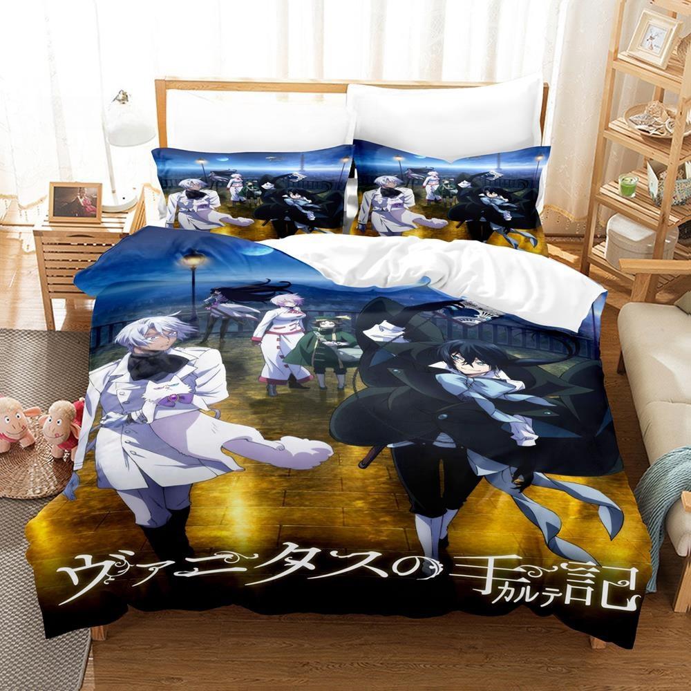 3D Print Anim The Case Study Of Vanitas Bedding Set Single Twin Full Queen King Size Bed Set Adult Kid Bedroom Duvet Cover Sets