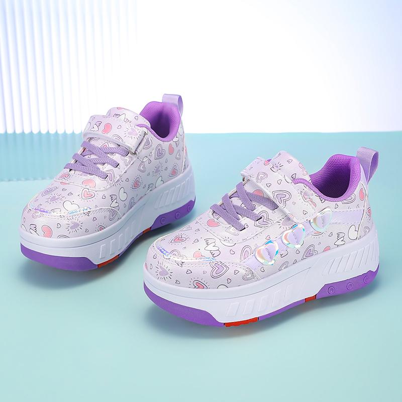 TUINANLE ბავშვთა როლიკები მოდური გარე სპორტული ფეხსაცმელი ახალი LED განათებიანი ფეხსაცმელი საყვარელი საბავშვო კედები გოგონასთვის