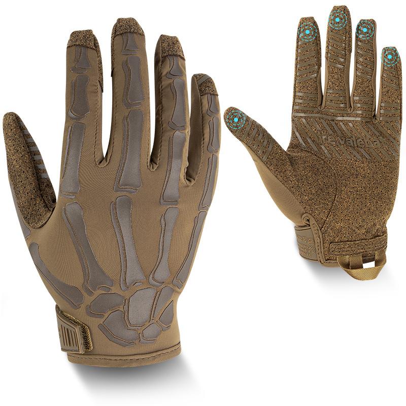 BEPAN Men and Women Touchscreen Motorcycle Gloves Ice Silk Breathable Non-Slip Skeleton Full-Finger Tactical Gloves S