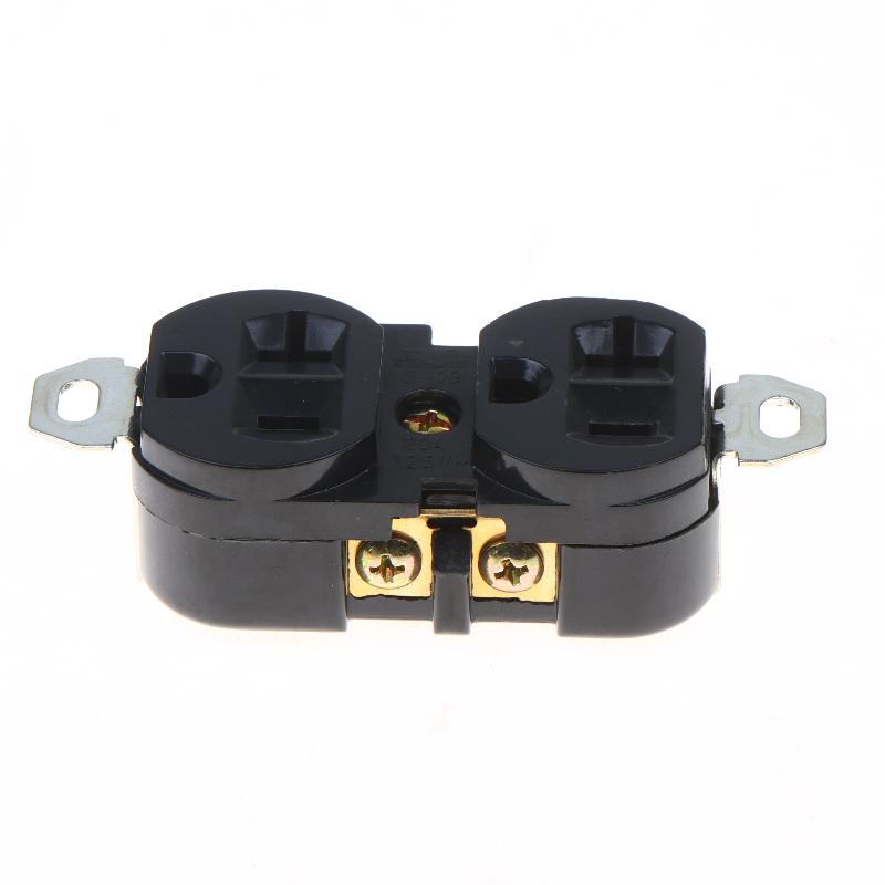 US-style Double Socket 20A 125V E-09 Wiring Lock Connector Durable Fireproof for Home Commercial Electrical Wiring Use
