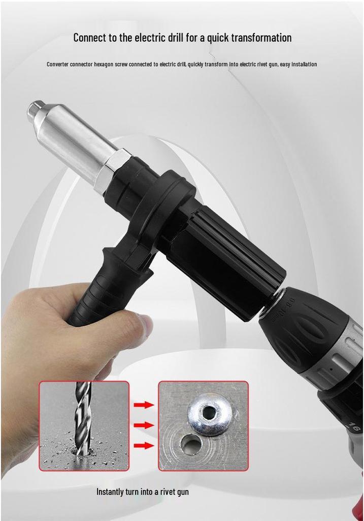 Electric Rivet Drill Adapter Conversion Kit