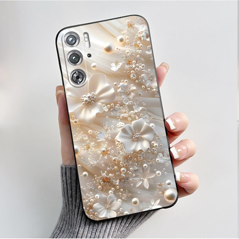 Per ZTE nubia Red Magic 9 Magic9 9S Pro Plus 5G Custodia Moda Farfalle Fiori Sottile Nera Morbida TPU Retro Opaco Copertura Protettiva