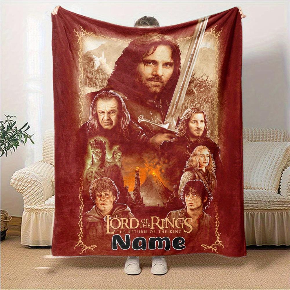 Lord Of The Rings The Return Of The King Flannel Blanket With Customizable Name Comfortable In All Seasons Suitable For Sofas Beds Travel Camping And