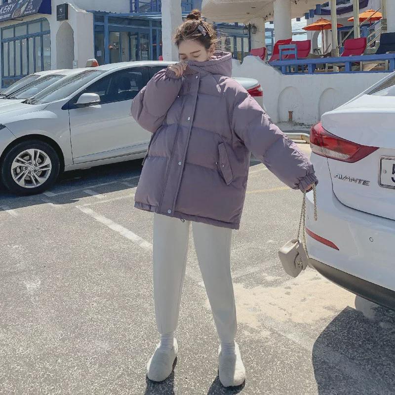 2023 Autumn/Winter Women's Short Cotton Bread Coat - Loose, Casual, Thick Harajuku BF Style