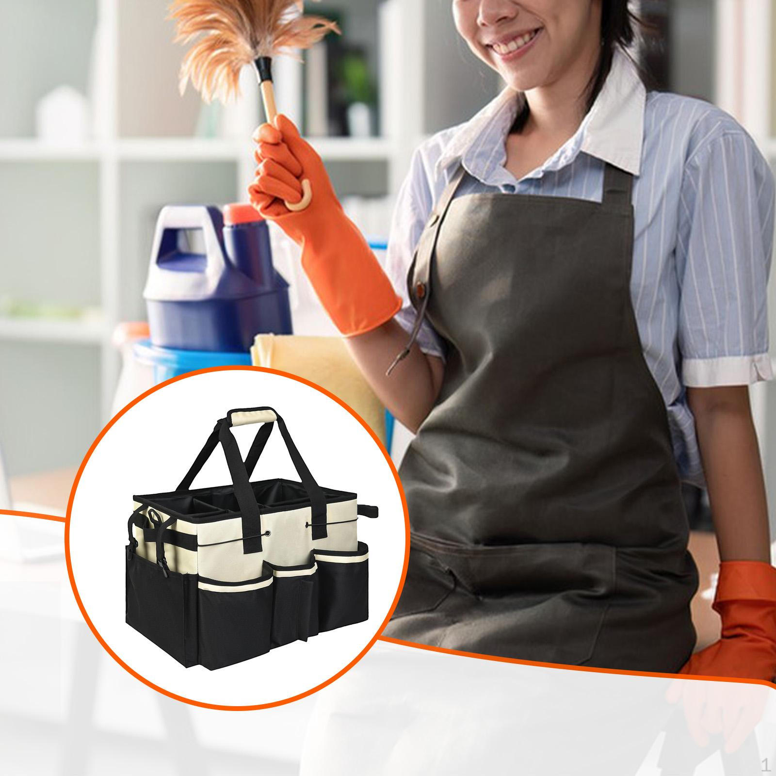 

Органайзер для чистящих инструментов Сумка для принадлежностей Портативный кейс для хранения для горничных белый