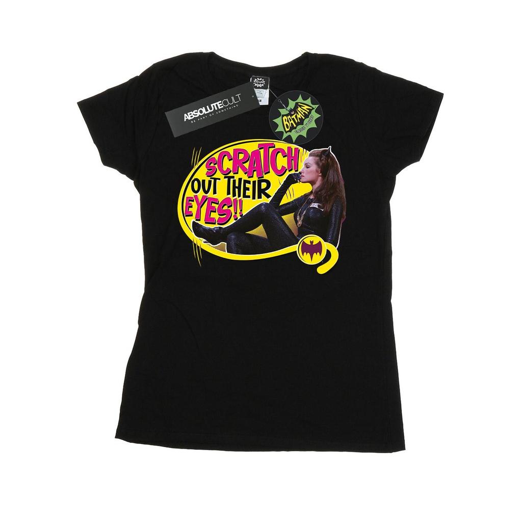 DC Comics Womens/Ladies Batman TV Series Catwoman Scratch Cotton T-Shirt