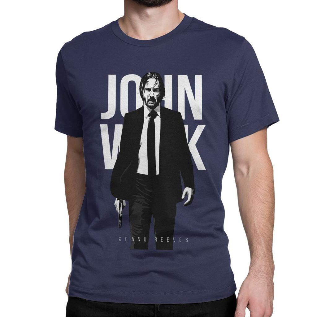 Vintage John Wick Movie T-Shirts Men Women Crew Neck Pure Cotton T Shirt Short Sleeve Tee Shirt 4XL 5XL Tops