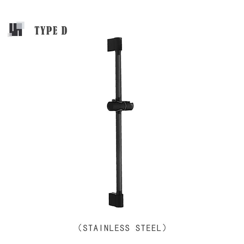 Matte Black Bathroom Sliding Shower Bar Shower Column Wall Mounted Rod with Adjustable Bracket Holder Round Square Slide Bar