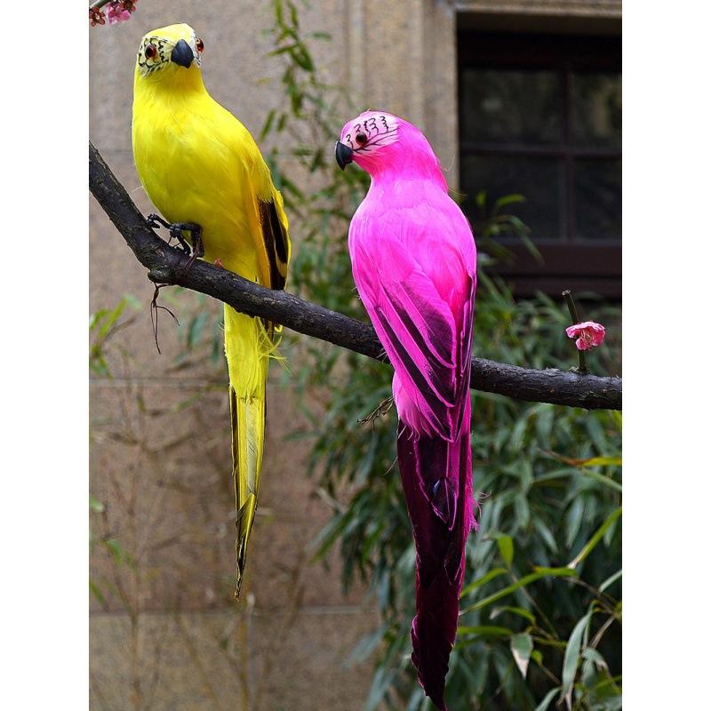 25/35cm Handmade Artificial Parrot Cute Bird Designer Decor Weeding Gift Party Garden Home Decoration
