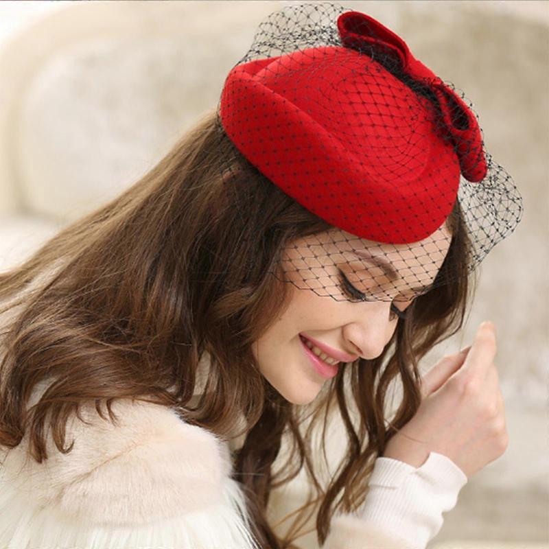 1920s Bowknot Barrettes for Women Flapper Stylish Headpiece Accessories for Cosplay Party Elegant Clip Barrettes  Red