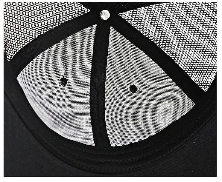 RF Large Size Mesh Deep Long Solid Color Cap, Men's Hat, Brim, 60-65cm, Unisex, Stylish, Cool, Brim, Popular, (Black)