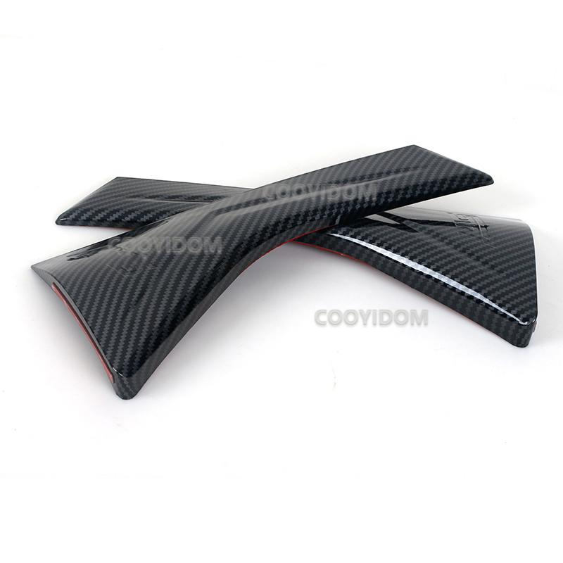 Car Both Side Rear Window Spoiler Triangle Cover Sticker Trim ABS Carbon Fiber For Subaru XV 2012-2016