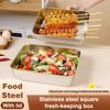 5 stk Matboks i rustfritt stål Friskholdsbeholder med lokk, Rektangulær Pølse Nudler Fruktskål