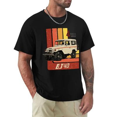 Męski T-shirt Retro Land Cruiser FJ40 Jdm Humorous 100% Bawełna Koszulka z Krótkim Rękawem Prędkość Maksymalna Samochód T-shirty Topy