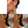 Geometric Cross Pattern Alloy Pearl Earrings For Women Summer Jewelry Gift