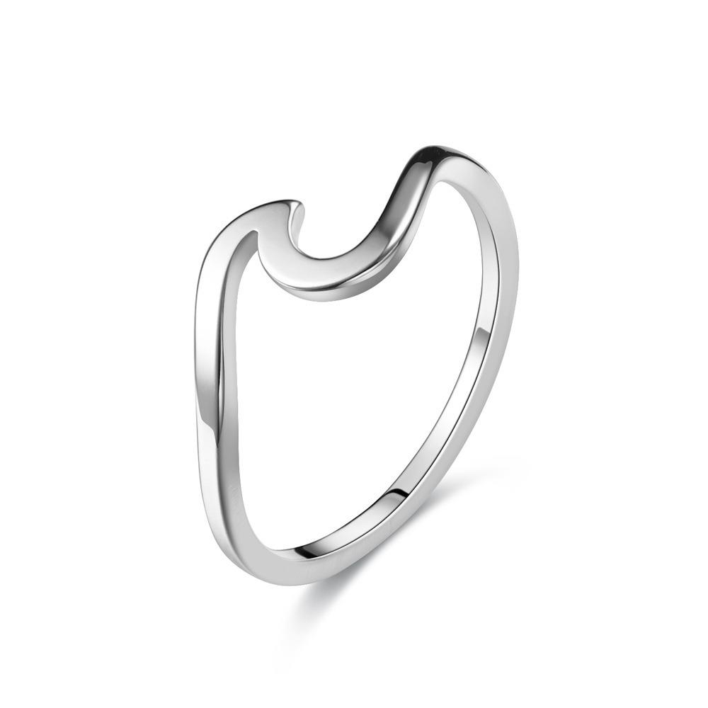 Fashion Minimalist Stainless Steel Hollowed Curved Plain Finger Rings for Women Does Not Fade Statement Jewelry Birthday Gifts