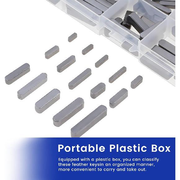 Pulley Keyway Key,Parallel Square Stock Key,Parallel Drive Shaft Keys Sets, Flywheel Keys, Keyway Stock, Keyway Tension for Fasteners Mechanical